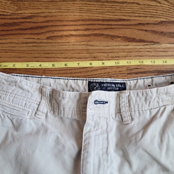 Lot of Two American Eagle Size 32 Shorts AE Some Discoloration Khaki Green - Picture 3 of 16